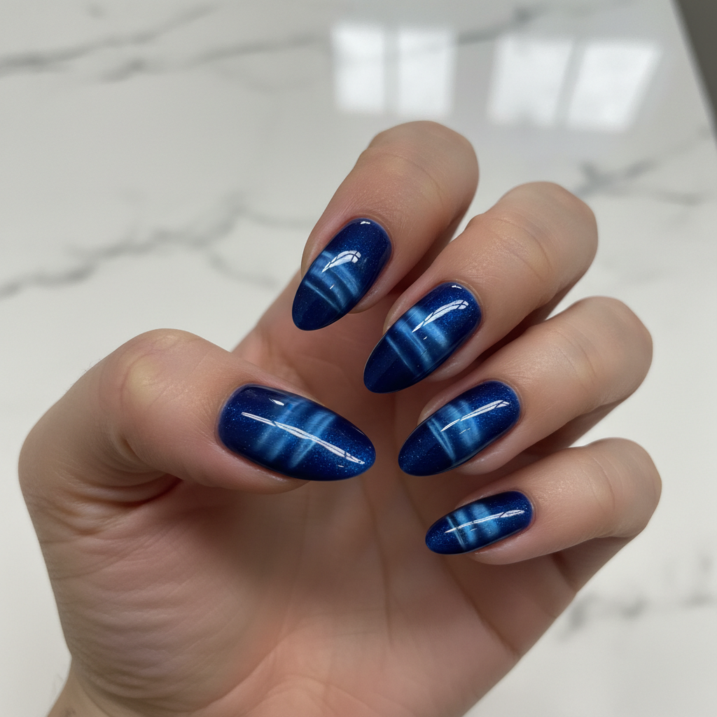 Маникюр кошачий глаз - дизайн ногтей 2025