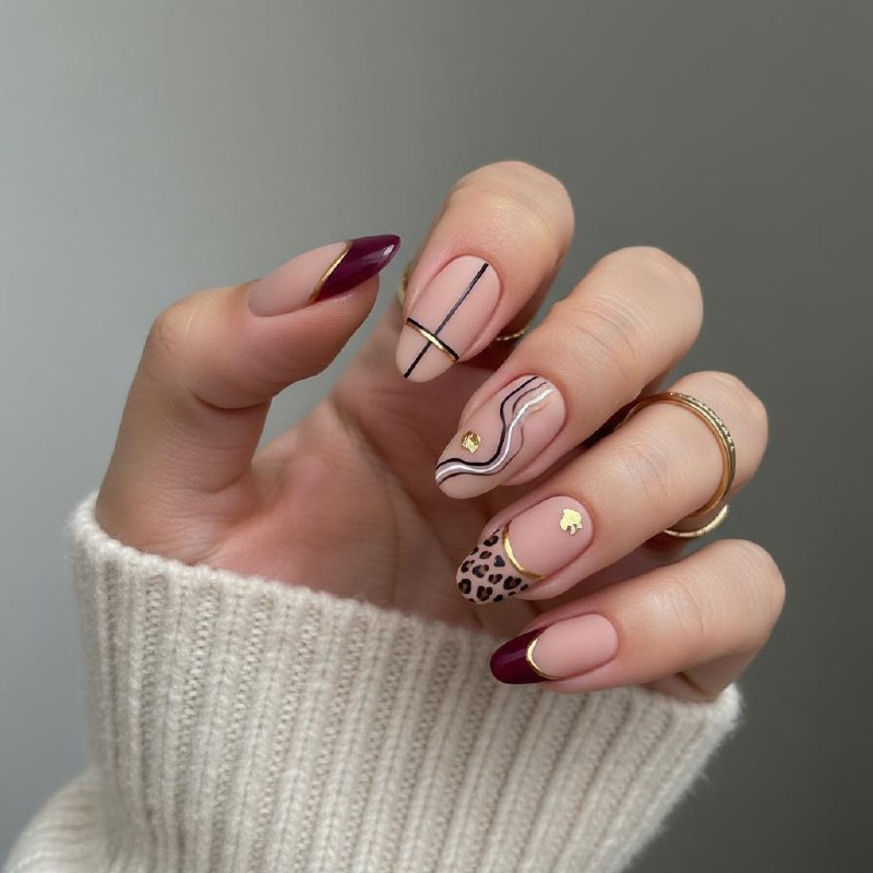 #винный #миндаль #нюд #геометрия #леопардовый #зол
