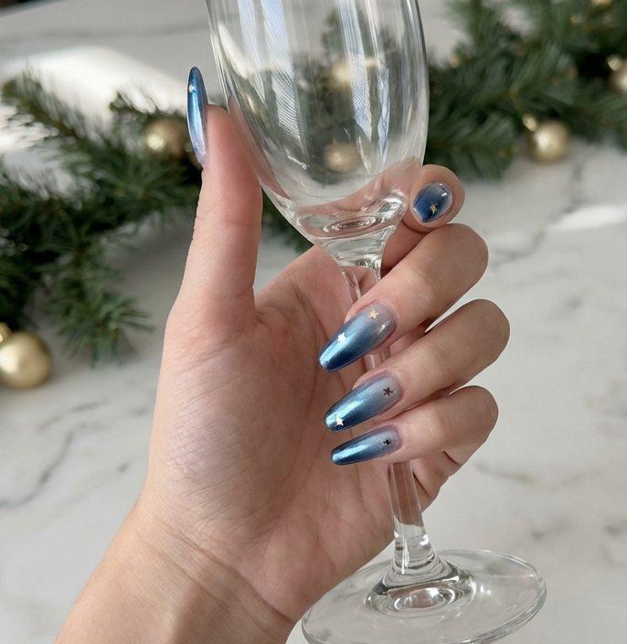 #новогодний #длинные #синие